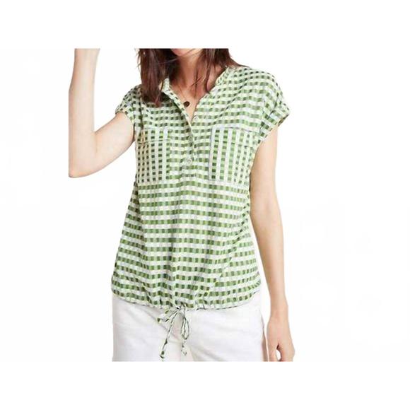 NEW EVA FRANCO nico top in green gingham - Picture 4 of 7